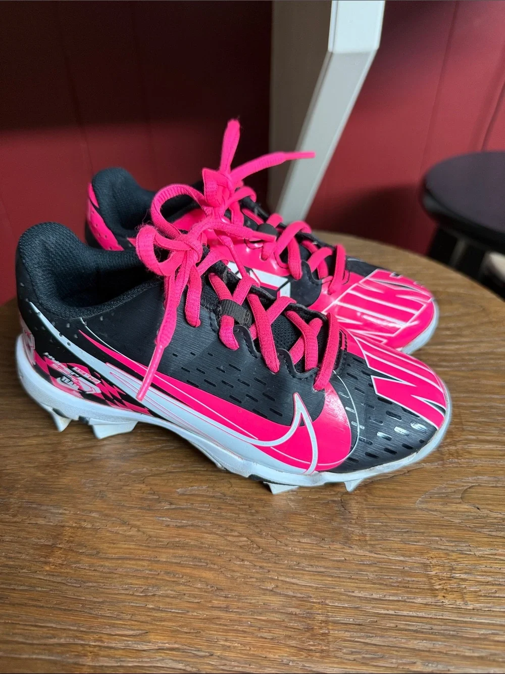 Nike Hyperdiamond 4 Fast Flex Girls' Softball Cleats Pink Black White